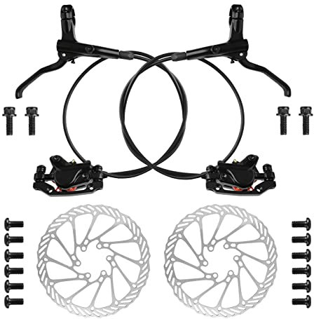 Uennm Set di Freni idraulici MTB a Disco, Kit con Rotore 160mm, Anteriore 80CM Posteriore 140CM Olio Bicicletta in Lega di Alluminio
