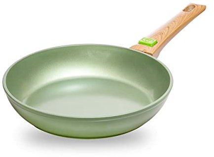 Just Vegan, Ceravegan Edelstahl ECO Bratpfanne - 24cm, 100% vegan, pflanzliche Antihaftbeschichtung mit abnehmbarem Griff - langlebige Pfanne - Mit KOSTENLOSER Pfannenschutz