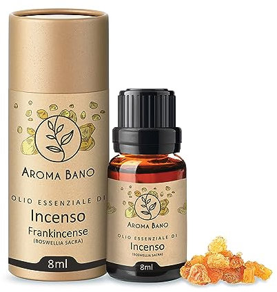 Olio Essenziale Incenso/Franckincense 8ml Puro E Naturale Ideale Per Diffusore Oli Essenziale – Aromaterapia E Aroma Naturale Bevande. (Olio di Incenso 8ml)
