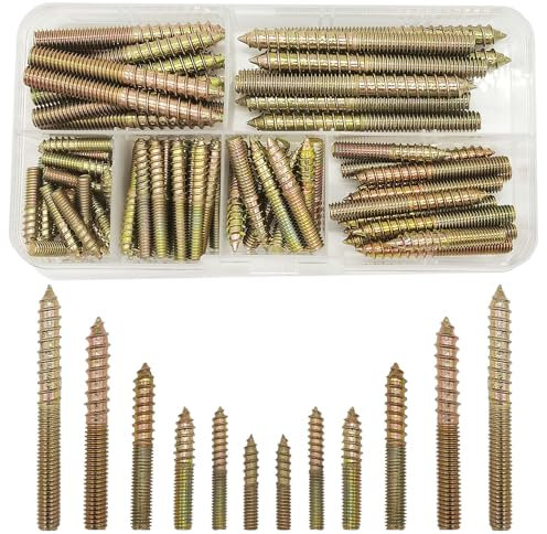 84 Stück M4/M5/M6 Aufhängeschrauben Doppelseitige Schrauben Galvanisierte Dowel Schraube Selbstschneidende Doppelseitige Schraube(20/30/45/50/60mm)