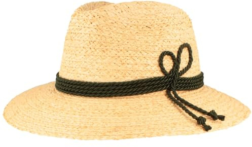 Straw Hat | Summer Hat | Sun Hat Bogart - Straw Hat with Air Holes - Made in Italy - Especially Light & Flexible Costume Hat, Natural Raffia, XL
