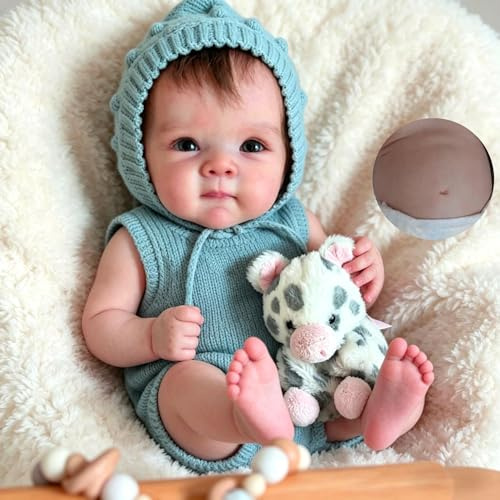 Anano Reborn babydockor silikon helkropp 45 cm realistisk babydocka, full silikon babydocka, verkliga verklighetstrogna nyfödda bebisar anatomiskt korrekta babydockor