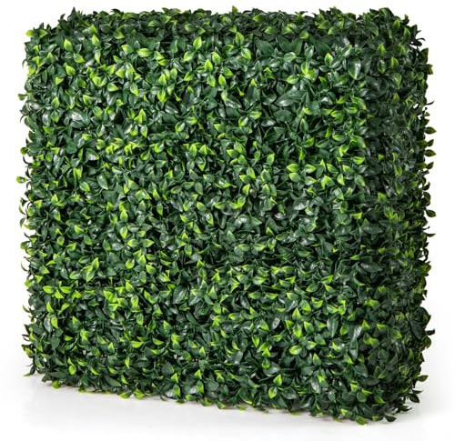 RELAX4LIFE Set di 8 Muro di Piante Artificiale, Pannelli di Bosso con Foglie Realisiche in PE, Tubo in Alluminio, Recinzione per Privacy, 92 x 38 x 86 cm