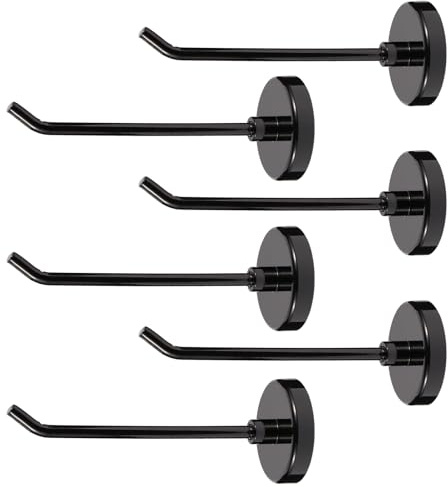 Bonsture 6pcs Magnetic Hooks, 3.0lb 4.2 Inch Long Heavy Duty Magnet Hooks, Strong Magnetic Cruise Hooks Wall Hook Magnetic Hangers for Cabins Garage Grill Kitchen Refrigerator Computer(Black, 3.0lb)