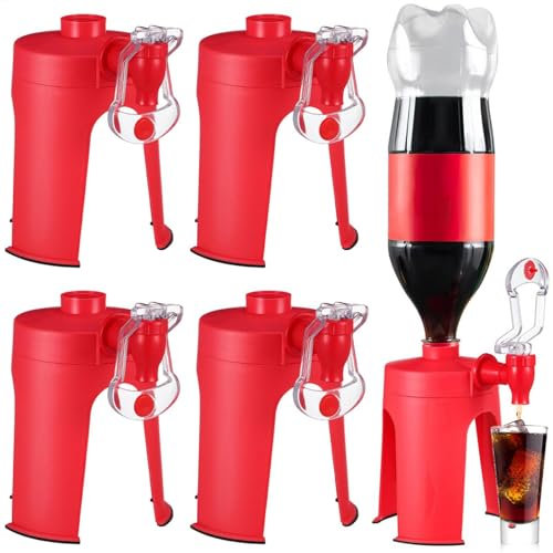 4 Stücke Soda Spender - Flaschen Maschine - Kohlensäurehaltiger Getränkeautomat - Handdruck-Cola-Trink-Sparer Für Küche, Bar, Zuhause, Party, Getränke-Werkzeug