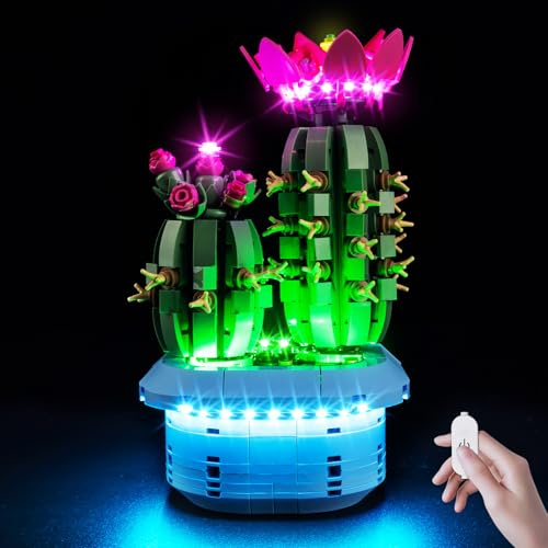 Kyglaring Kit d'Éclairage à LED compatible avec Lego Botanicals Cactus Fleuri 11509 Blocs de construction, Version Tactile (Modèle de Bloc Non Inclus)