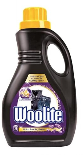 WOOLITE Lot de 3 Lessives Liquide Noir et Foncés - 1,5L