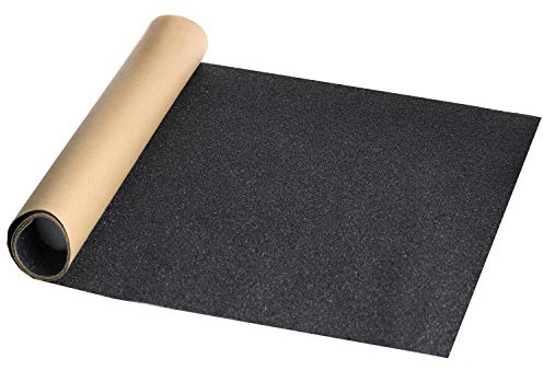 ZUEXT 10.6 x 49.2 Black Skateboard Grip Tape Sheet, 80 Grit Bubble Free Waterproof Scooter Grip Tape, Anti Slip Longboard Griptape, Sandpaper for Rollerboard Stairs Pedal Wheelchair Steps (125x27cm)