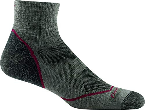 Darn Tough Vermont Men's Light Hiker 1/4 Lightweight with Cushion - Merino Wool Socks for Hiking - Beige/Taupe, Large