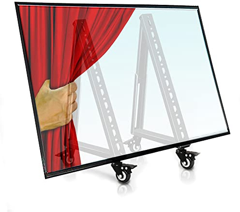 BIGalleons Low Height Mobile TV Stand, Monitor Floor Stand Cart, Rolling TV Mount with Wheel for 32-65 inch Flat Curved Screen TV, LED LCD, 30° Adjustable Viewing Angle (New Version)