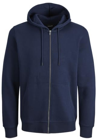 Jack & Jones Herren Jjebradley Zip Hood Noos Pls Sweatshirt-Jacke, Marine, 5XL Große Größen EU