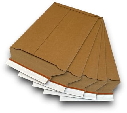 20 Stück Din A4 Versandtaschen aus Karton in 353x250x50mm - Büwa Verpackung Versandtaschen für Kleidung Versandtasche Dhl Umschlag Umschläge Bücher und Warensendung für Warenversand