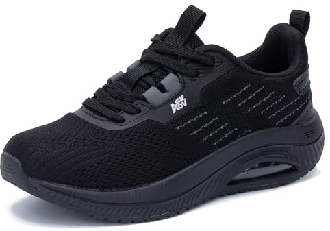 M MAGPER - Zapatillas ortopédicas para fascitis plantar para mujer, con soporte de arco, para caminar y aliviar el dolor en los pies, tallas 4.5-9 UK, Black, 41.5 EU