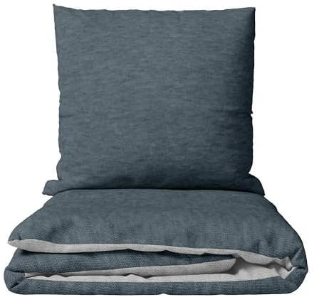 Leonado Vicenti Bettwäsche Baumwolle 135x200 cm Set 2-teilig Anthrazit Hellgrau Uni Wendebettwäsche mit YKK Reißverschluss