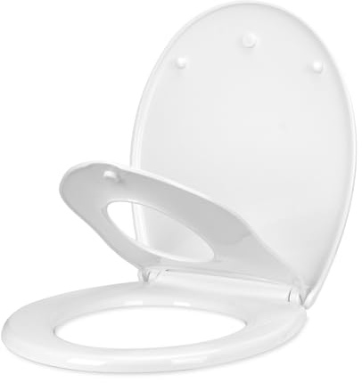 YOTOREE Sedile WC, Copriwater per Famiglia a Forma di P, Polipropilene Coperchio WC Universale 2 in 1, Tavoletta WC con Chiusura Ammortizzata e Sgancio Rapido a un Pulsante può Sostenere 150kg