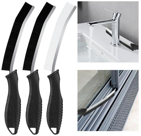 Zikenis 3 Pieces Hard Bristle Corner Cleaning Brush, Split Cleaning Brush Set, Versatile Joint Cleaning Brush, Corner Cleaner Brush, for Kitchen, Toilet, Bathroom, Bathtub, Window, Sink, Grout, Toilet