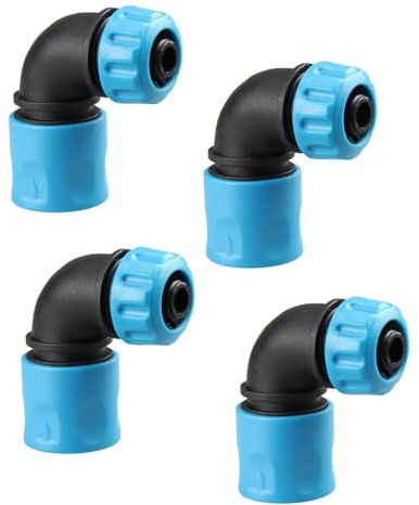 Lot de 4 raccords de tuyau d'arrosage - Raccord pour tuyau d'arrosage - Raccord pour tuyau d'arrosage - Raccord pour tuyau d'arrosage - Raccord coudé à 90° - Design d'angle en forme de L (12 à 13 mm)