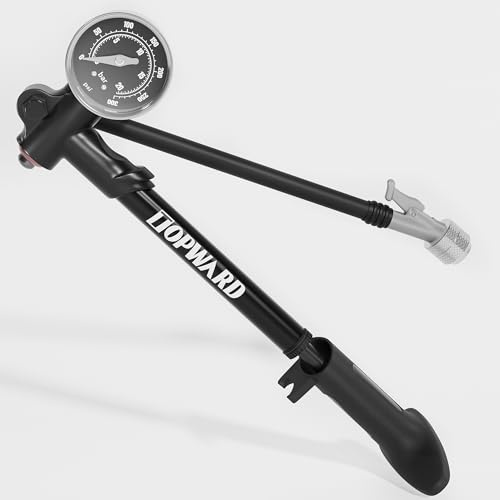 MTB Shock Pump 300 PSI, High Pressure Mountain Bikes Pump for Air Fork & Rear Suspension - Lightweight & Portable