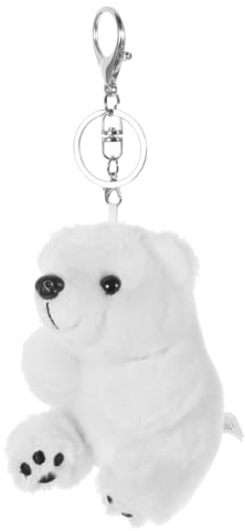 FRCOLOR Kuscheltier Schlüsselanhänger Bär aus Plüsch Niedliches Eisbären Design Dekorativ für Taschen und Schlüsselringe als für Freunde und Familie Leicht und Langlebig