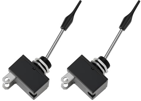 VGOL Interruptor de Paleta Larga Momentáneo de 2 Pines 15 A 12 V Eje Largo para Bocina Automotriz.