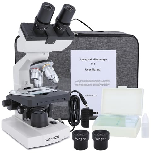 Professional 40X-2500X Lab Binocular Compound Microscope for Clinical Research - 4 Achromatic Objectives, Double-Layer Mechanical Stage, Coaxial Focus - High-Precision LED Scope for Labs & Medicine
