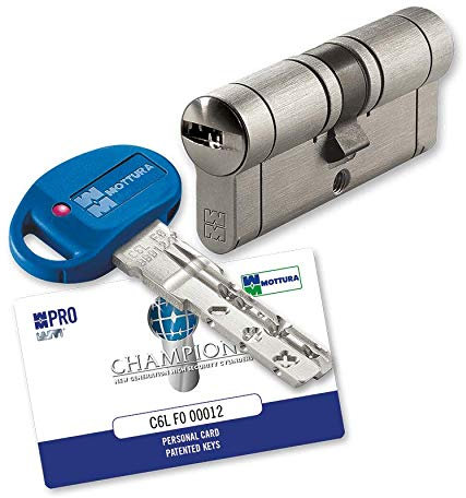 cilindro europeo mottura antibumping CHAMPIONS PRO chiave/chiave lunghezza mm 72 (mm 31/41) con 3 chiavi