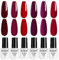 ROSALIND Smalto Semipermanente Unghie, 6 Colori Rosso Rubino Rosso Profondo Smalti Semipermanenti per Unghie Soak-Off Smalto Gel Unghie UV per Principianti