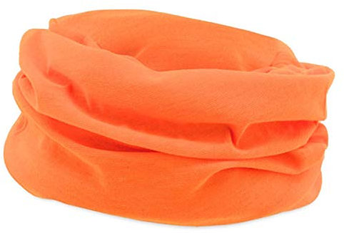 FUN FAN LINE - Packung x3 Halstuch Multifunktionstuch in einer Farbe Ihrer Wahl. Schützende Gesichtsmaske, Halshöschen oder Kopftuch. (Orange)