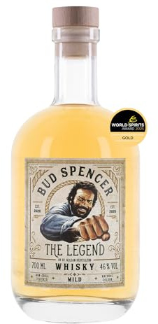 Bud Spencer Whisky - The LEGEND - [MILD 46% Vol, 0,7l] Deutscher Premium Whiskey aus ausgewählten Fässern - Geschenke Box - Bud Spencer und Terence Hill Fanartikel - Whisky Geschenke für Männer