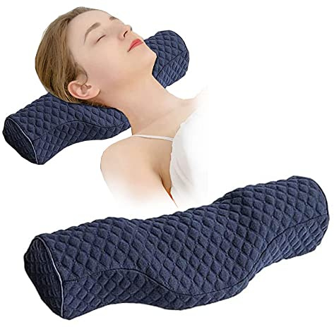 Coussin Cervical en Mousse à Mémoire de Forme pour le Soulagement de la Douleur pendant le Sommeil, Coussin de Nuque en Mousse à Mémoire de Forme pour les Douleurs de Cou Raide, Coussin de Voyage pour