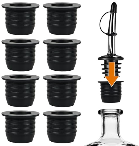 8 Pack Liquor Pour Spout Adapters, Pour Spouts for Large Neck Liquor Bottles, Liquor Bottle Pourers for Alcohol Olive Oil up to 1 inch/25 mm Neck