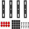 4 portatarga senza cornice, colore nero, portatarga senza cornice, per targa UE da 110 mm e 16 pezzi da 20 x 20 x 4 mm, non per Austria (con viti)