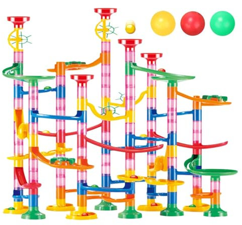 135pcs Circuit Billes | Toboggans à Billes Marble Run Labyrinthe Billes Circuit de Billes Jeux de Construction | Éléments Ludiques Jeu de Construction d'un Labyrinthe Enfant de Plus de 3 Ans