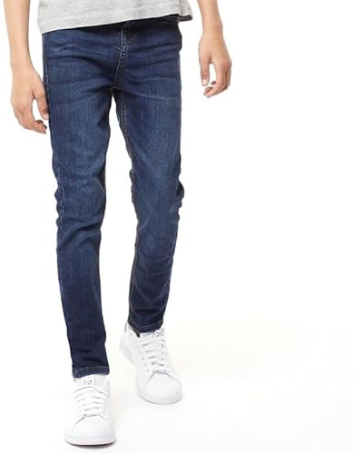 Bench Boys Childrens Skinny Stretch Slim Fit Denim Jeans Adjustable Inner Waistband Boys Childrens Skinny Stretch Slim Fit Denim Jeans Adjustable Inner Waistband Dark Wash 11-12