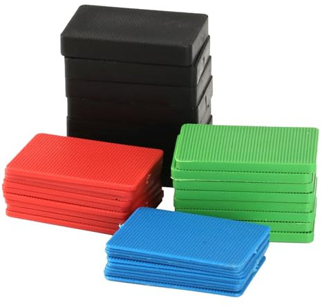 80 Pcs Plastic Packers and Shims, Flat Plastic Glazing Packers, Plastic Shims and Packers for Door and Window Glazing Glass Packers, Window and Door Spacers(60 mm x 40 mm x 1.5/3/5/10 mm)