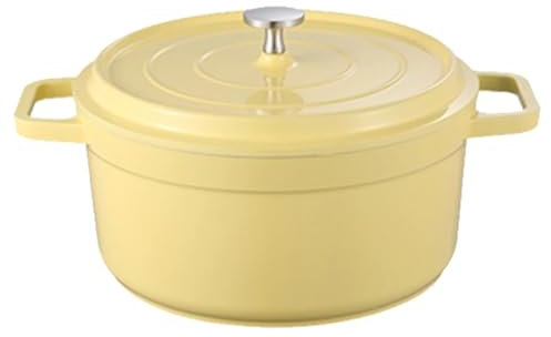 Casseruola Mini casseruola in alluminio pressofuso pentole antiaderenti for la conservazione del calore con coperchio utensili da cucina for la casa in alluminio pressofuso Per Brasare, Stufare(Yellow