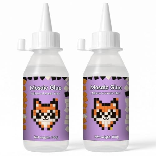 1DFAUL 200g Mosaic Tile Glue Clear, Mosaic Adhesive, Strong Bond, Fast Drying, Waterproof, Non-Toxic, Perfect for DIY Tile Art Projects & Craft Enthusiasts