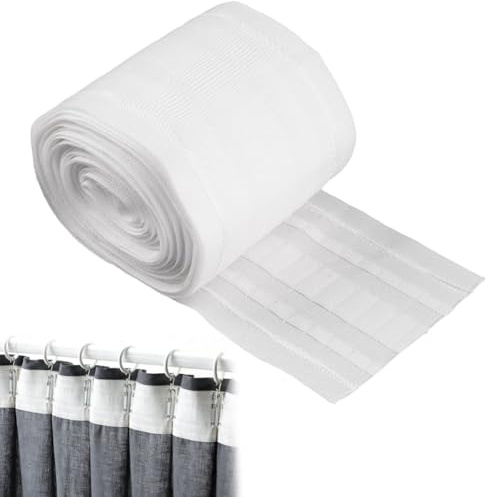 Nastro arricciato Universale Fettuccia Per Tende Bianco, 3M × 8.5Cm Riloga Per Tende Rimovibili, Durevole Nastro Con Piega A Pizzico Per Tende, Fettuccia Per Tendes A Onda Per Decorare Tendes