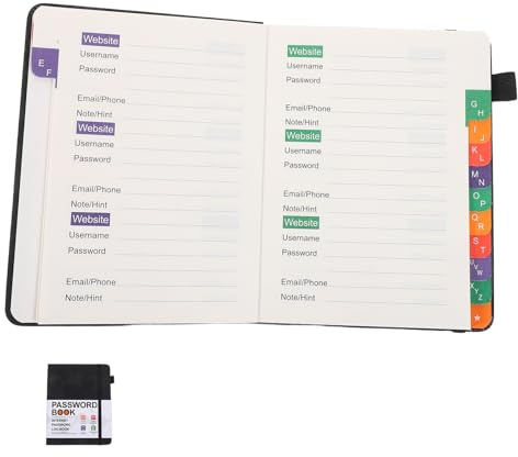 TOVINANNA Cuaderno Organizador B6 para Contraseñas y Direcciones Pestañas Alfabéticas, Libro Portátil para Registro de Números Telefónicos y Sitios Web, para Personas Mayores en Viajes y