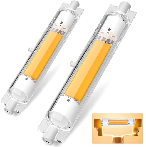 Dvnoua Lampadina R7S LED 118mm Dimmerabile 30W, LED R7S 118mm Equivalente a 300W Lampada Alogena, Bianco Caldo 3000K, 3000LM, Nessun Sfarfallio, Casa/Illuminazione Esterna, 2 Pezzi