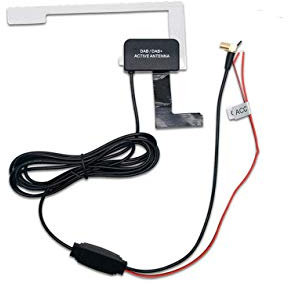 Riloer Dab Antenna Adaptador de Antena de Coche, DAB Antena de Coche DAB + Antena de Radio Digital Antena de Coche Parabrisas de Vidrio Enchufe Macho SMB