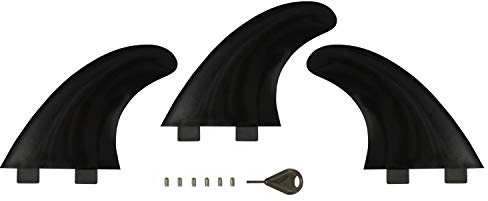 iBOARD Surfboard FCS Fins for Longboard&Shortboard,3Pcs Fins with 1 Fin Key and 5 Screws,Replacement for Surfboard