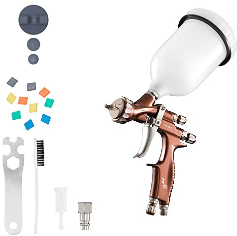 BenBow PK80 Pistolet à Air Professionnel Premium Avec Accessoires - Comprimé Avec Verre Pour Peinture Automobile 1,8 mm