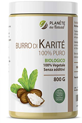 Burro di Karité Biologico - 800g - 100% Puro e Non Raffinato - Naturale e 100% Vegetale - Spremuto a freddo - Tutti i tipi di pelle - Planète au Naturel