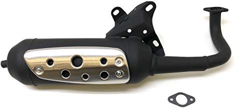 Auspuff Silent PRO passend für CPI, Keeway, Generic, ATU Explorer 50ccm – leise Sportauspuffanlage mit E-Prüfzeichen – optimiert für Drehmoment und Leistung – Euro 2 Motoren