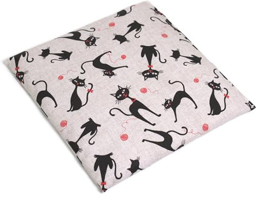 Cojín de semillas de uva, 24 x 24 cm, diseño de gato Mimi