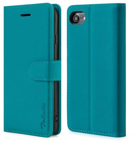 TOHULLE Case for iPhone 7 iPhone 8 iPhone SE 2020, Premium PU Leather Wallet Case with Card Holder Kickstand Magnetic Closure Flip Folio Case Cover Compatible with iPhone 7/8/SE 2020 - Blue