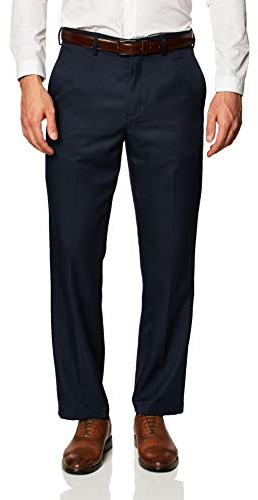 Amazon Essentials Pantaloni Eleganti da Completo Vestibilità Classica con Vita Elasticizzata e Senza Pince Uomo, Blu Marino, 31W / 30L