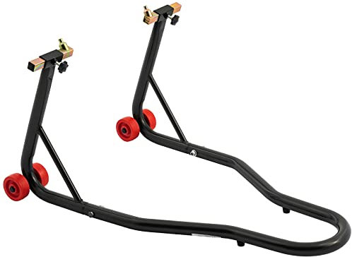 Cavalletto Alza Solleva Moto Anteriore Universale Regolabile 4 Ruote Nero