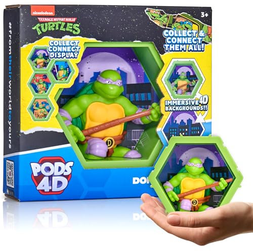 WOW! PODS - 4D Ninja Turtles Donatello, Unique Connectable Collectable Bobble-head figure that Bursts from their World into Yours, Wall or Shelf Display, Ninja Turtles Toys and Gifts, Series 1 no. 433